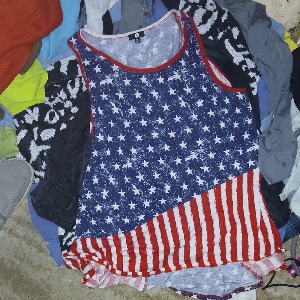 Aeropostale Starry Blue and Striped Red Tank Top